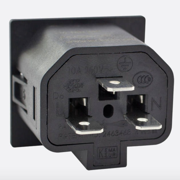 Разъем панельный SCOLMORE ACP-135015BK гнездо IEC Lock C13 IEC320 серия IEC Lock с фиксацией соединения 3 контакта - Фото 4 Разъем панельный SCOLMORE ACP-135015BK гнездо IEC Lock C13 IEC320 серия IEC Lock с фиксацией соединения 3 контакта - изображение 4