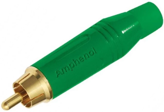 Роз'єм кабельний RCA штекер Amphenol ACPR-GRN паяння на кабель Ø 3.0–6.5 мм колір зелений - Фото 5 Роз'єм кабельний RCA штекер Amphenol ACPR-GRN паяння на кабель Ø 3.0–6.5 мм колір зелений - зображення 5