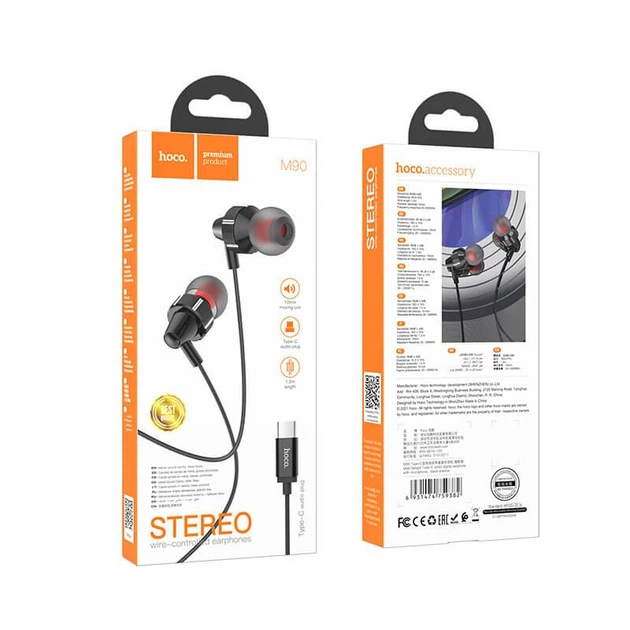 Наушники HOCO M90 Type-C Delight wired digital earphone with microphone (6931474759382) черные - изображение 6