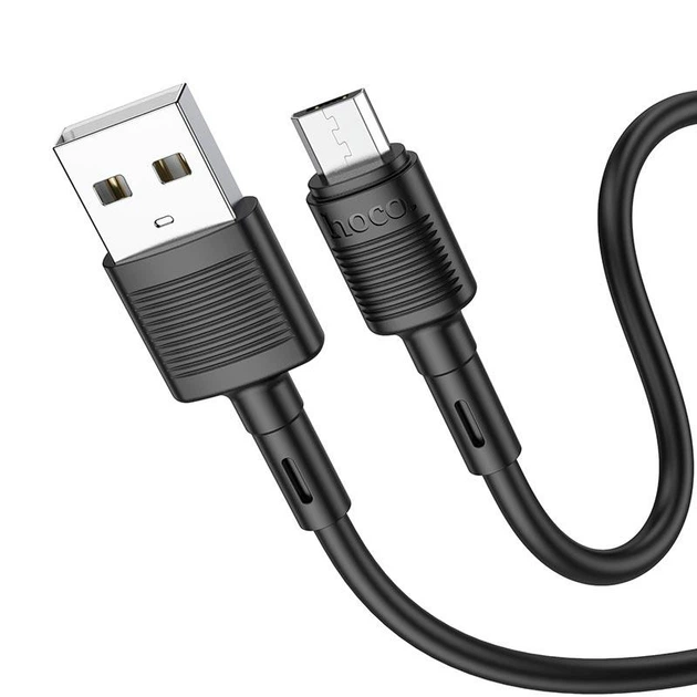 Кабель HOCO X83 Micro-USB Victory 1 метр чорний - Фото 4 Кабель HOCO X83 Micro-USB Victory 1 метр чорний - зображення 4