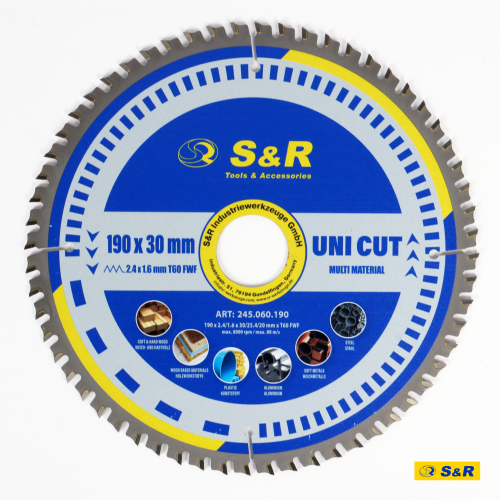 Диск пильный универсальный S&R UniCut Meister FWF 190х30х2,4 мм (245060190) - Фото 1 Диск пильный универсальный S&R UniCut Meister FWF 190х30х2,4 мм (245060190) - изображение 1
