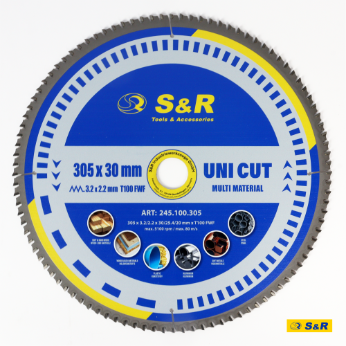 Диск пильний універсальний S&R UniCut Meister FWF 305х30х3, 2 мм (245100305) - Фото 1 Диск пильний універсальний S&R UniCut Meister FWF 305х30х3, 2 мм (245100305) - зображення 1