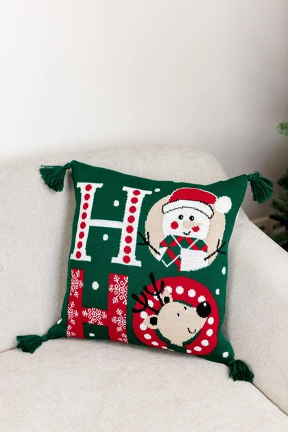 Подушка вязаная Ho-Ho-Ho 45х45 см (037488) - Фото 2 Подушка вязаная Ho-Ho-Ho 45х45 см (037488) - изображение 2