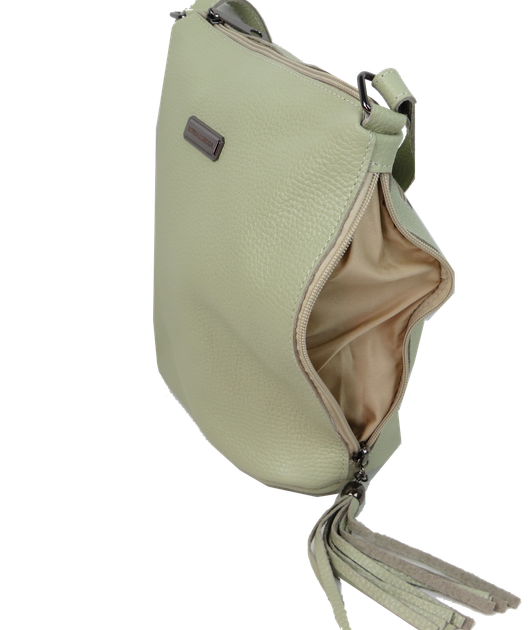 Женская кожаная сумка на плечо салатовая Borsacomoda 000346218 - Фото 6 Женская кожаная сумка на плечо салатовая Borsacomoda 000346218 - изображение 6