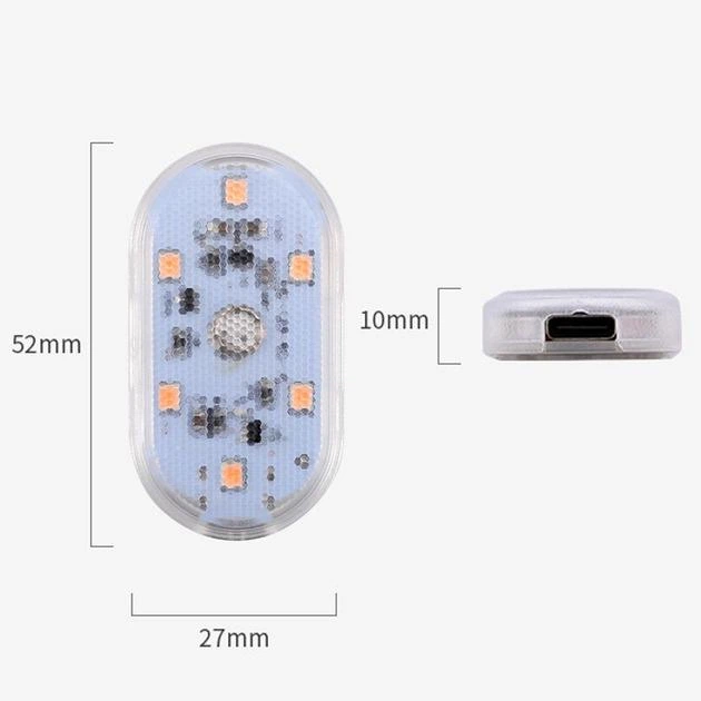 Мини-светильник для авто с сенсором LED подсветка USB Type-C 2 шт - изображение 8