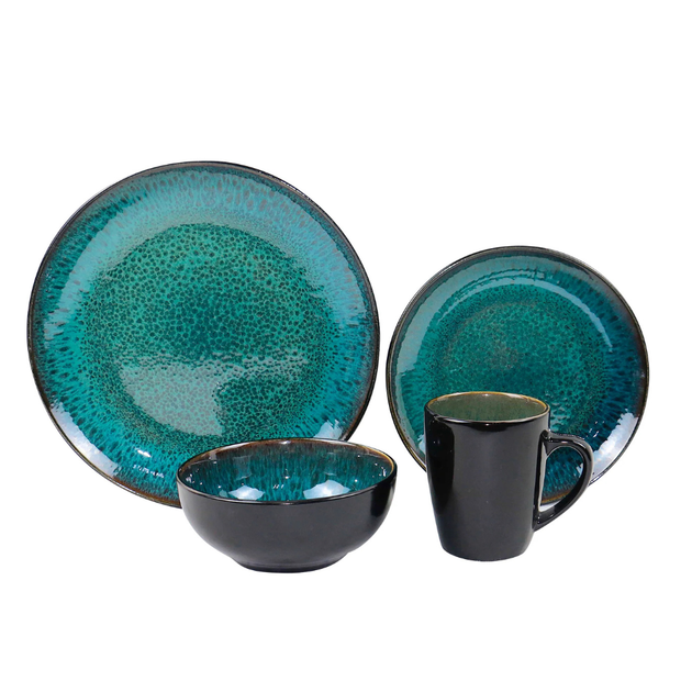 Тарілка обідня 27,6 см Krauff Emerald зелена кераміка арт. 21-318-001 - зображення 8