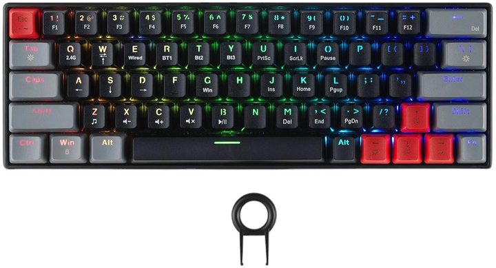 Клавіатура бездротова Spartan Gear Pegasus 2 RGB Black/Grey (5207011011369) - зображення 2