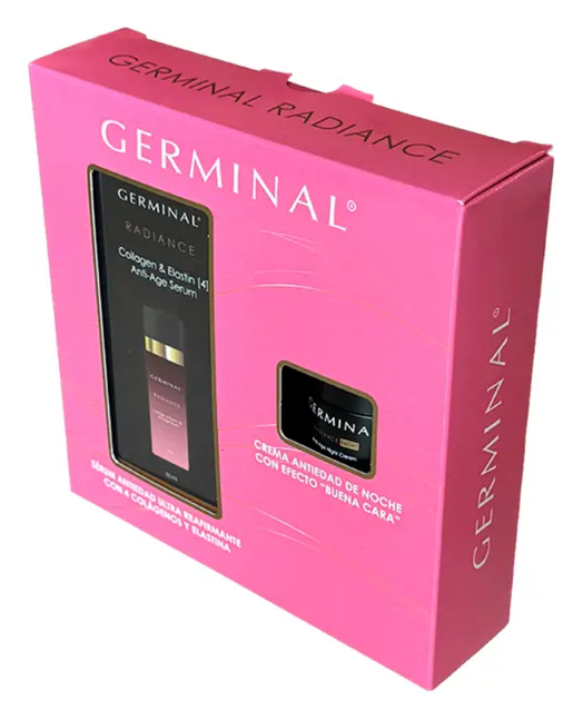 Zestaw do pielęgnacji twarzy Germinal Radiance Anti-age Serum do twarzy Collagen & Elastin 30 ml + Krem na noc 15 ml (8430445320388) - obraz 2