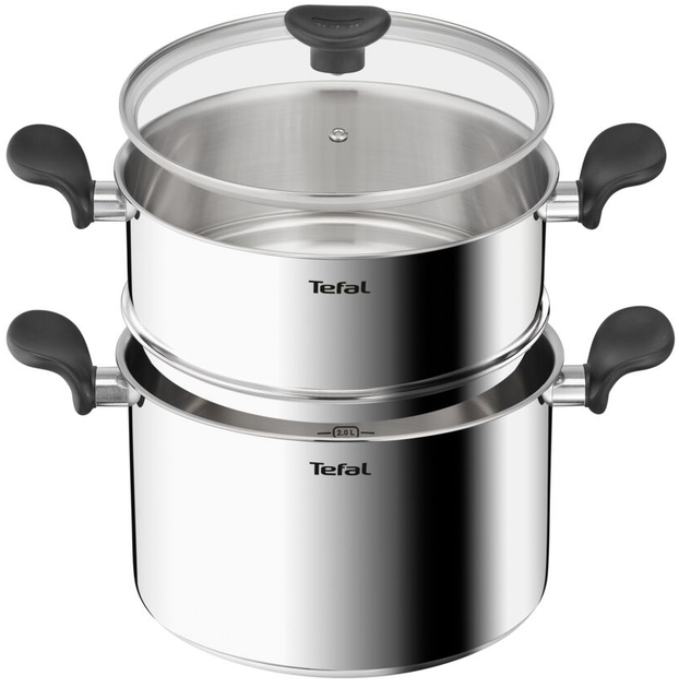Каструля з кришкою та паровим кошиком Tefal Primary 24 см 9 л  (E3089514) - зображення 1