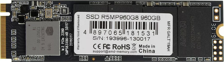 SSD диск AMD Radeon R5 960GB NVMe M.2 PCIe 3.0 x4 3D NAND TLC (R5MP960G8) - зображення 1