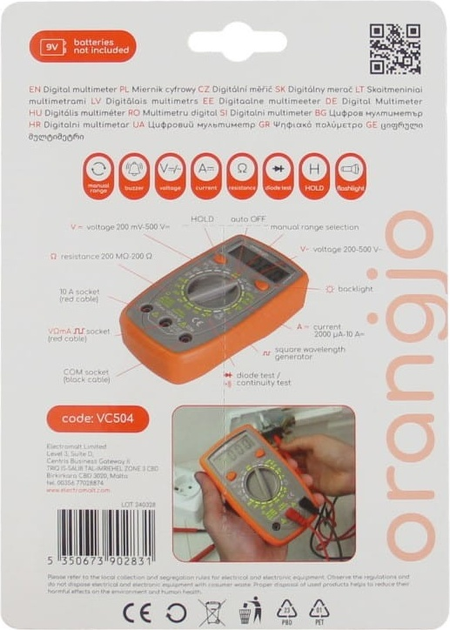 Універсальний мультиметр DPM Orangjo VC504 (5350673902831) - зображення 5
