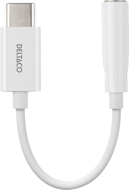 Adapter Deltaco USB Type-C - 3.5 mm Mini-Jack 0.11 m White (USBC-1145) - obraz 2