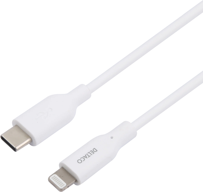 Kabel Deltaco USB Type-C - Lightning 2 m White (IPLH-452) - obraz 2