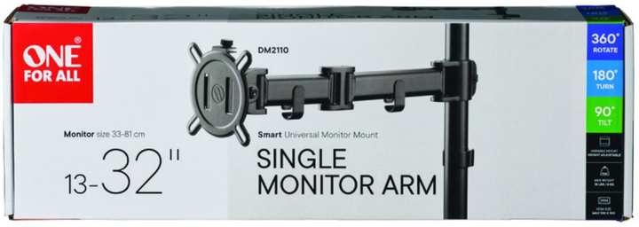 Uchwyt biurkowy One For All Smart Single DM2110 13" - 32" Black (8716184077500) - obraz 9