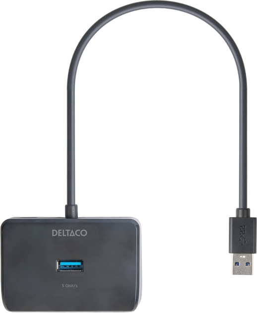 USB-хаб Deltaco USB 3.0 - 4 x USB 3.0 Black (7333048060662) - зображення 4
