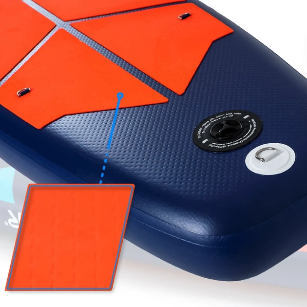 Надувная SUP-доска THUNDER STRIPES 320 см, EVA/ПВХ, стекловолокно, нагрузка до 150 кг, насос до 15 PSI, сиденье для каяка, багажник, 3 плавника(ISL_32F807CE95BC) - Фото 6 Надувная SUP-доска THUNDER STRIPES 320 см, EVA/ПВХ, стекловолокно, нагрузка до 150 кг, насос до 15 PSI, сиденье для каяка, багажник, 3 плавника(ISL_32F807CE95BC) - изображение 6