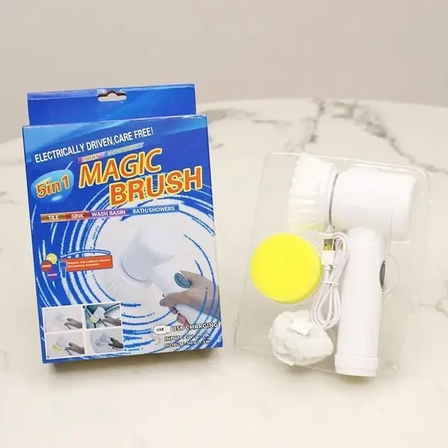 Электрическая щетка для уборки MAGIC BRUSH 5В1 универсальная щетка с насадками для посуды ванной мебели для дома, квартиры, дачи, котеджа, поддержки чистоты, уборки кухни, ванной, комнат, помещений - Фото 2 Электрическая щетка для уборки MAGIC BRUSH 5В1 универсальная щетка с насадками для посуды ванной мебели для дома, квартиры, дачи, котеджа, поддержки чистоты, уборки кухни, ванной, комнат, помещений - изображение 2