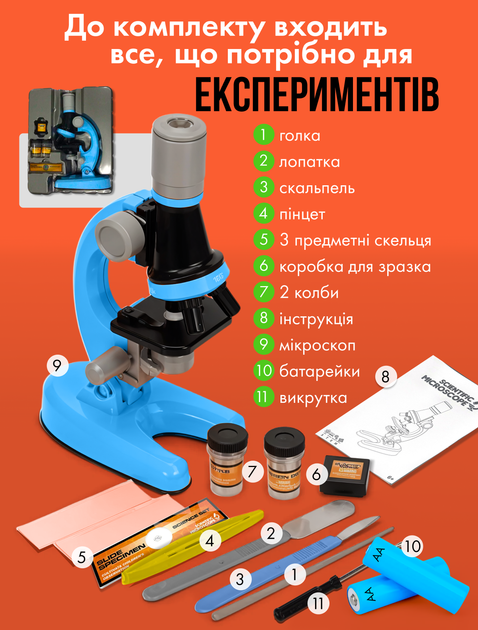 Микроскоп детский учебный школьный игрушечный 100x-1200x набор экспериментов для детей ребенка детские микроскопы для школы (DM-1200Х) - Фото 5 Микроскоп детский учебный школьный игрушечный 100x-1200x набор экспериментов для детей ребенка детские микроскопы для школы (DM-1200Х) - изображение 5