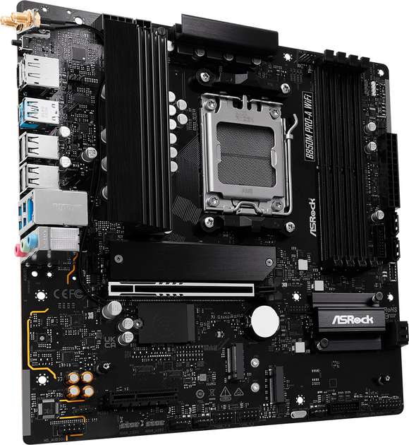 Материнська плата ASRock B850M Pro-A Wi-Fi (sAM5, AMD B850, PCI-Ex16) - зображення 2