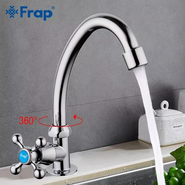 Монокран для кухні Frap F4108, хром - Фото 3 Монокран для кухні Frap F4108, хром - изображение 3