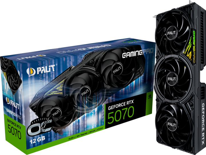 Відеокарта Palit PCI-Ex GeForce RTX 5070 GamingPro OC 12GB GDDR7 (192bit) (2572/28000) (HDMI, 3 x DisplayPort) (NE75070T19K9-GB2050A) - зображення 10