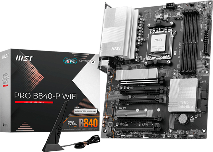 Материнська плата MSI PRO B840-P Wi-Fi (sAM5, AMD B840, PCI-Ex16) - зображення 5