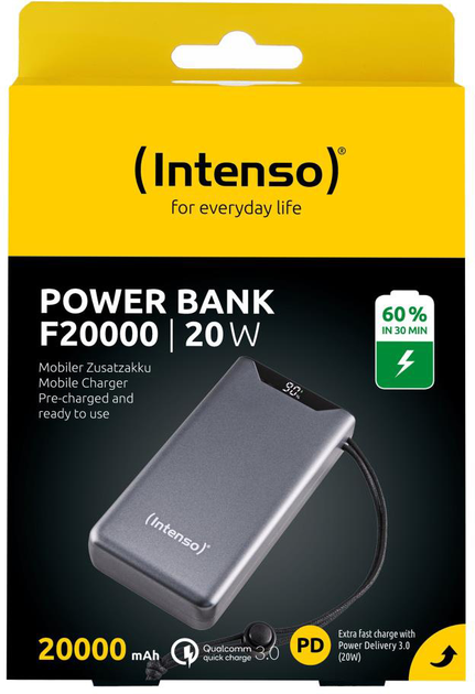 Powerbank Intenso F20000 20000 mAh PD+QC3.0 Gray (7332054) - obraz 4