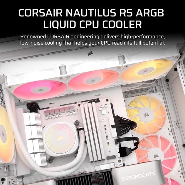 Система водяного охолодження Corsair Nautilus 360 RS ARGB White (CW-9060095-WW) - зображення 12