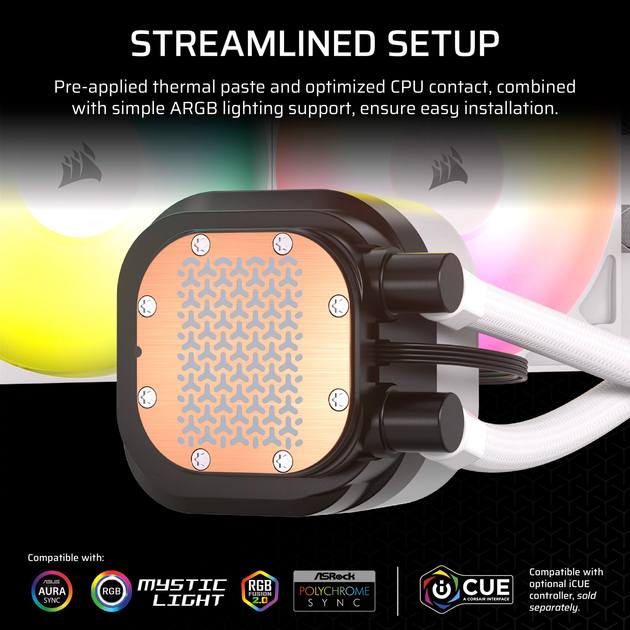 Система водяного охолодження Corsair Nautilus 360 RS ARGB White (CW-9060095-WW) - зображення 13