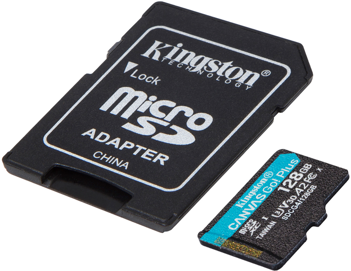 Карта пам'яті Kingston microSDXC 128GB Canvas Go! Plus G4 Class 10 UHS-I U3 V30 A2 + SD-адаптер (SDCG4/128GB) - зображення 2