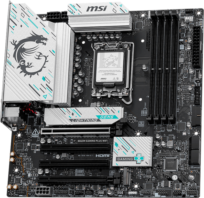 Материнська плата MSI B860M Gaming Plus Wi-Fi (s1851, Intel B860, PCI-Ex16) - зображення 2
