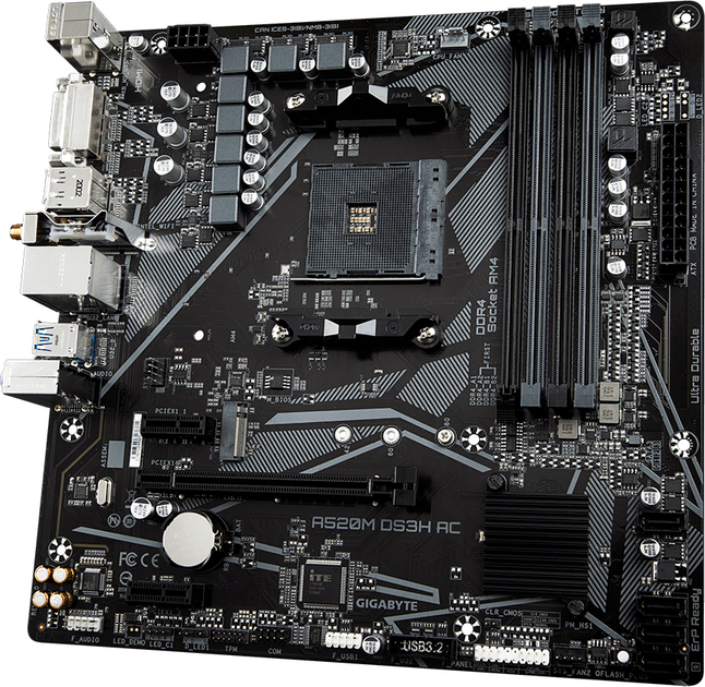 Płyta główna Gigabyte A520M DS3H AC (sAM4, AMD A520, PCI-Ex16) - obraz 3