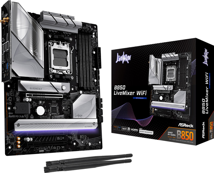 Płyta główna ASRock B850 LiveMixer Wi-Fi (sAM5, AMD B850, PCI-Ex16) - obraz 5