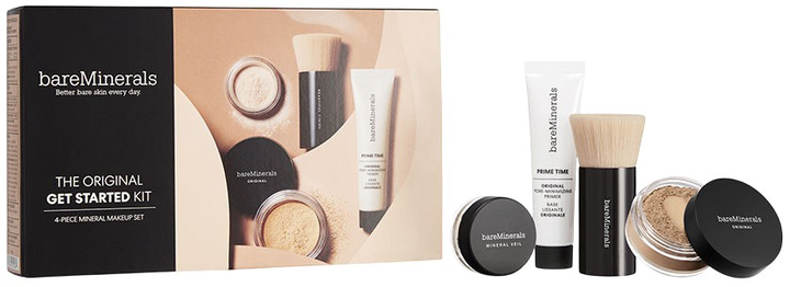 Zestaw kosmetyków do makijażu do twarzy bareMinerals Original Medium Beige Baza pod makijaż pudrowa Spf 15 + Pędzel + Puder utrwalający + Podkład 15 ml (194248059576) - obraz 1