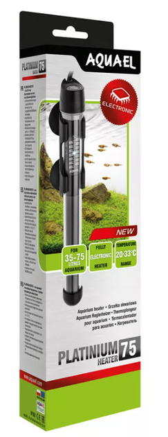 Скляний нагрівач для акваріума Aquael Heater Platinum 75 Вт (5905546314480) - зображення 1