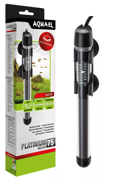 Скляний нагрівач для акваріума Aquael Heater Platinum 75 Вт (5905546314480) - зображення 2