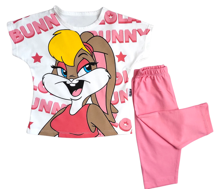 Комплект для девочки футболка и лосины принт Lola Bunny 92 розовый - Фото 2 Комплект для девочки футболка и лосины принт Lola Bunny 92 розовый - изображение 2