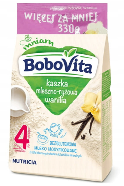 Каша Bobovita молочна рисова з ваніллю від 4 місяців, 330 г - зображення 1