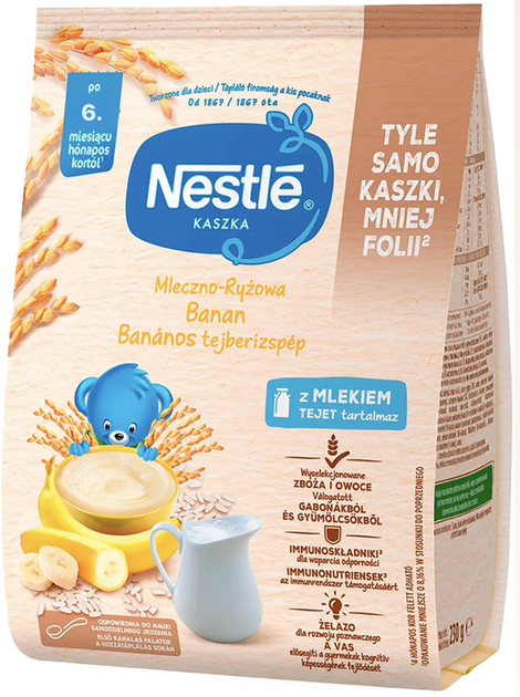 Молочно-рисова каша Nestle з бананом для дітей від 6 місяців, 230 г - зображення 3