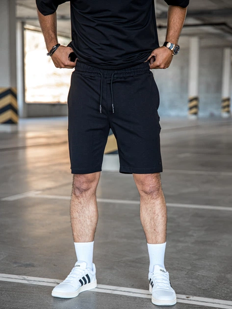 Спортивный костюм мужской oversize летний с футболкой черный комплект шорты и футболка оверсайз с принтом Lite L - изображение 6