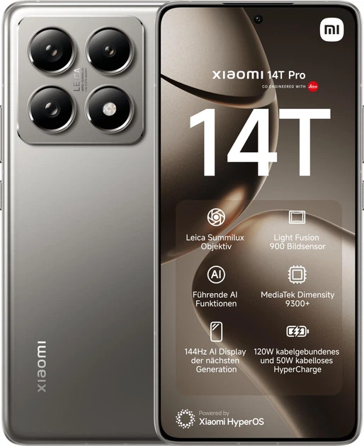 Мобільний телефон Xiaomi 14T Pro 12/1TB Titan Gray EU – фото