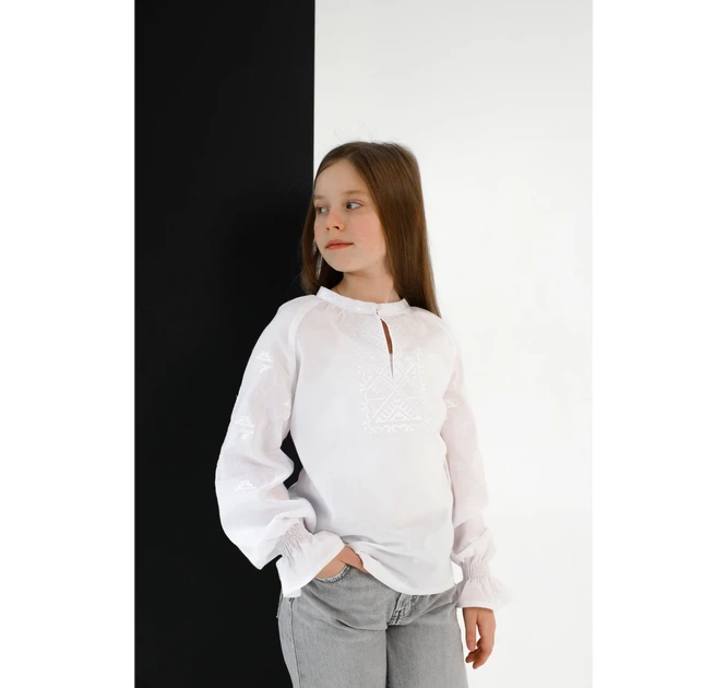 Вишиванка для дівчинки Фоберіні Vovna Біла 128 см (5000806) - Фото 1 Вишиванка для дівчинки Фоберіні Vovna Біла 128 см (5000806) - изображение 1