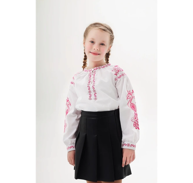 Вишиванка для дівчинки Жар-Птиця Vovna Біла 116 см (5000789) - Фото 1 Вишиванка для дівчинки Жар-Птиця Vovna Біла 116 см (5000789) - изображение 1