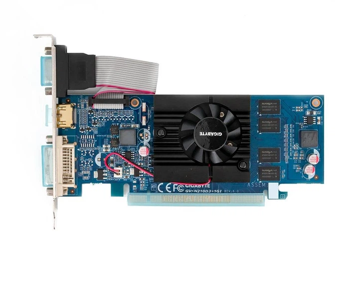 Відеокарта Gigabyte GT 210 1GB DDR3 (GV-N210D3-1GI) (GDDR3, 64 bit, PCI-E 3.0 x16) - Фото 1 Відеокарта Gigabyte GT 210 1GB DDR3 (GV-N210D3-1GI) (GDDR3, 64 bit, PCI-E 3.0 x16) - зображення 1