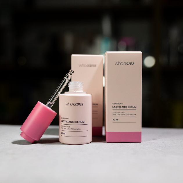 Незмивна сироватка-пілінг з молочною кислотою WHOCARES Gentle Peel Lactic Acid Serum 30 мл - зображення 2