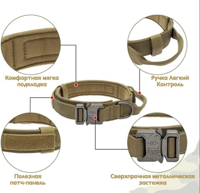 Тактический ошейник Primo DOG для собак, размер M (38-47см) - Khaki - Фото 5 Тактический ошейник Primo DOG для собак, размер M (38-47см) - Khaki - изображение 5