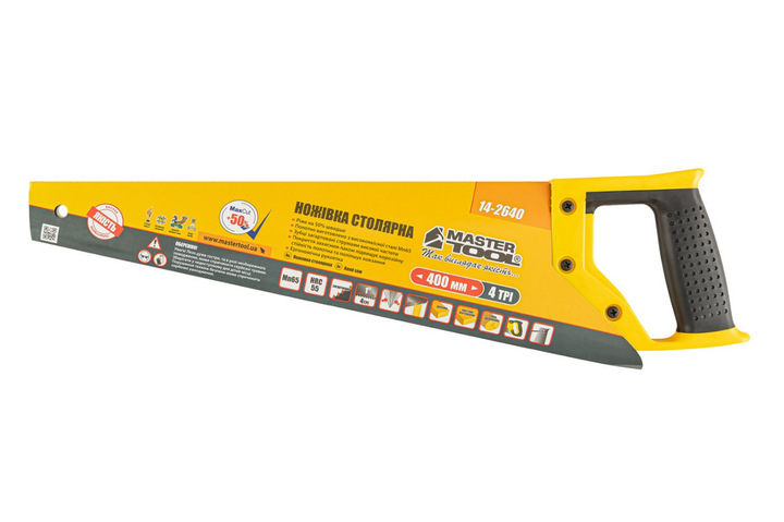 Ножовка по дереву Mastertool 400 мм 4T х 1"х 2D (14-2640) - изображение 2