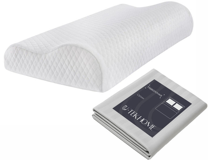 Набір U-tek Подушка Memory Wawe 58х40 см + Наволочка Memory Wawe L Boston Soft Grey Stripe Сатин Сіра смужка 58х40х10.5 см (pWaweL+SGS58401) від Rozetka на платформі USKIDKA Акція на Набір U-tek Подушка Memory Wawe 58х40 см + Наволочка Memory Wawe L Boston Soft Grey Stripe Сатин Сіра смужка 58х40х10.5 см (pWaweL+SGS58401) від Rozetka