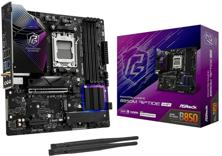 Материнська плата ASRock B850M Riptide Wi-Fi (sAM5, AMD B850, PCI-Ex16) - зображення 6