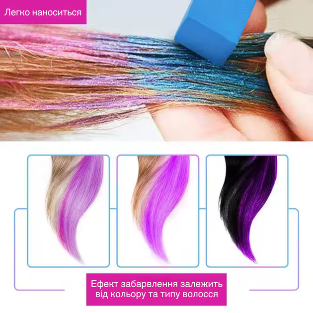 Набор цветных мелков для волос Hair Chalk временное окрашивание мелки для волос (JDT-0846645) - изображение 2